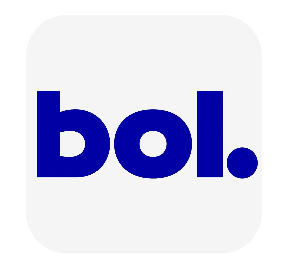 Logo van bol.com met blauwe tekst en herkenbaar rond pictogram