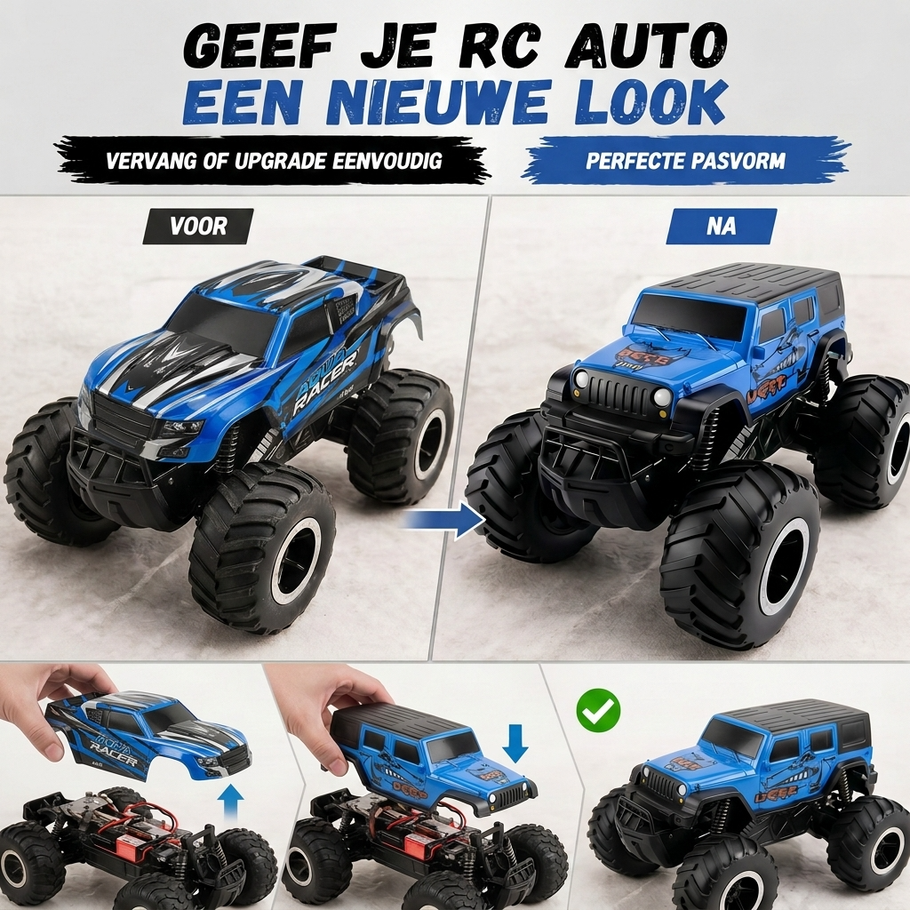RC-auto cover voor en na
