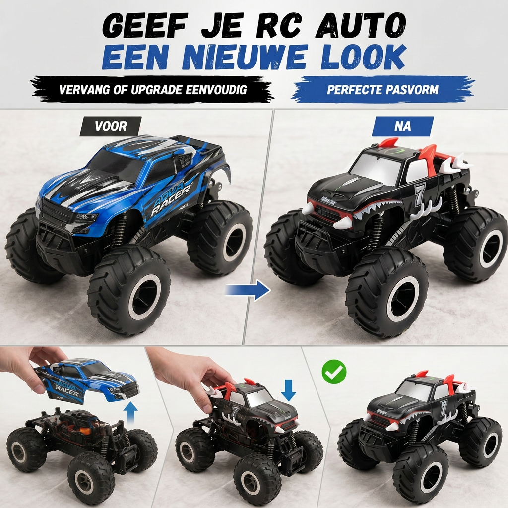 RC-auto cover voor en na
