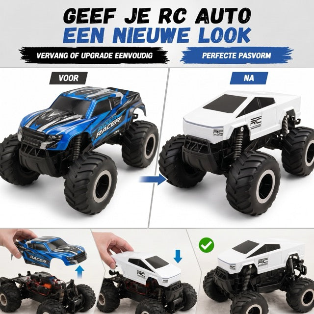 RC-auto cover voor en na