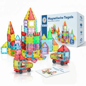 Little Monkeez Magnetic Tiles 120 Stuks - Magnetische Tegels & Educatieve Bouwblokken
