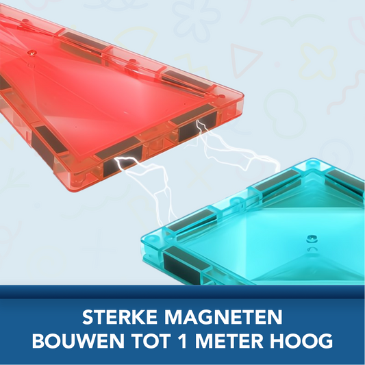 Little Monkeez Magnetic Tiles 120 Stuks - Magnetische Tegels & Educatieve Bouwblokken